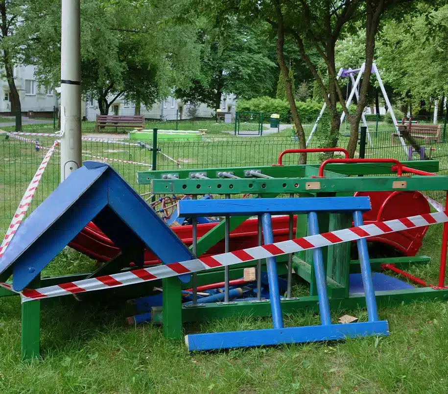 Spielplatzabbau in ganz Berlin, in allen Bezirken.